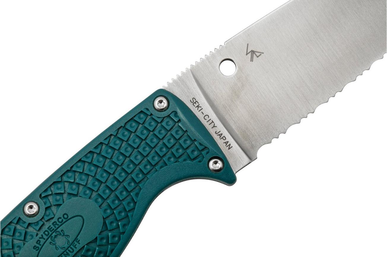 Spyderco Enuff 2 FB31SBL2K390 K390, Blue FRN, serrated vaststaand mes