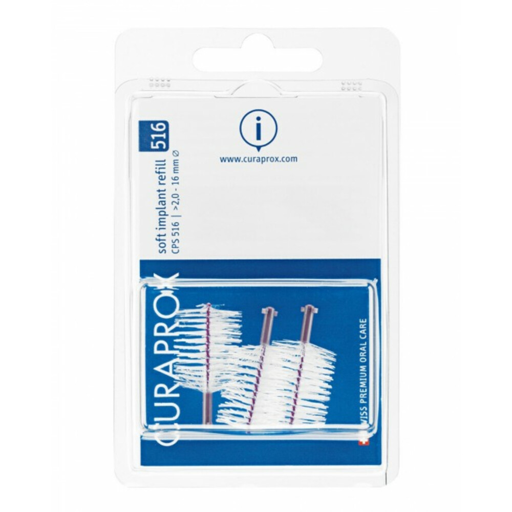 Curaprox Implantaat Interdentale Rager Navulling CPS 516 Soft 16mm3 stuks