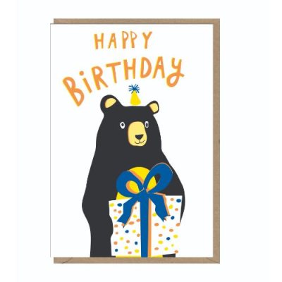 Birthday Bear And Present Card