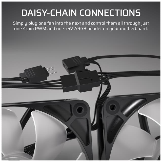 Corsair RS120 ARGB 120mm PWM blæser (3-pakke/hvid)