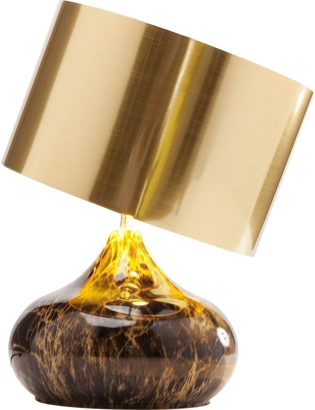 Kare Design Tischlampe Mamo Deluxe Braun/Gold, Tischleuchte, Schreibtischlampe edel, Nachttischlampe, Schreibtischlampe, Leuchtmittel nicht inklusiv, Dekoleuchte, 41x30x30cm (H/B/T)