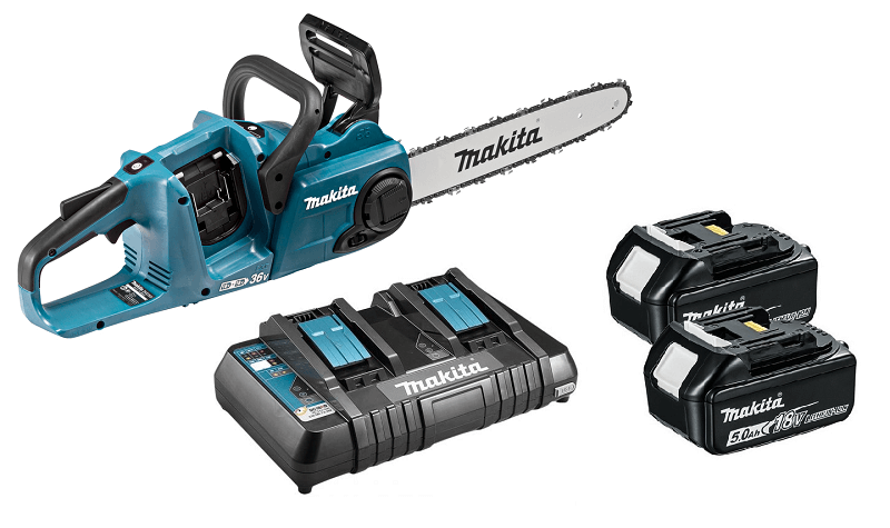 Makita DUC353PT2 36V (2x18V) Li-ion accu kettingzaag set (2x5.0Ah) - 35cm