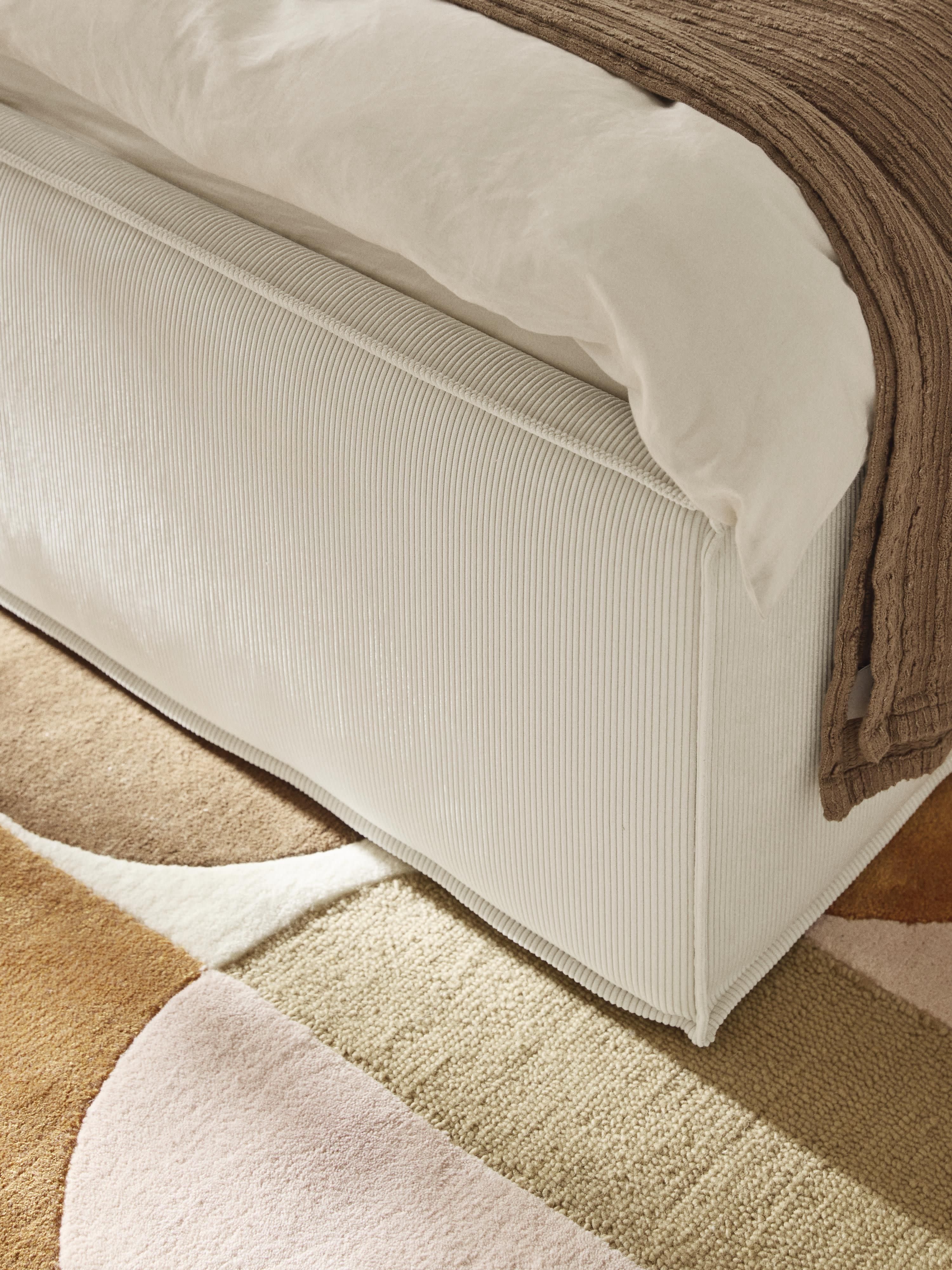 Ribfluwelen gestoffeerd bed Dream met opbergruimte