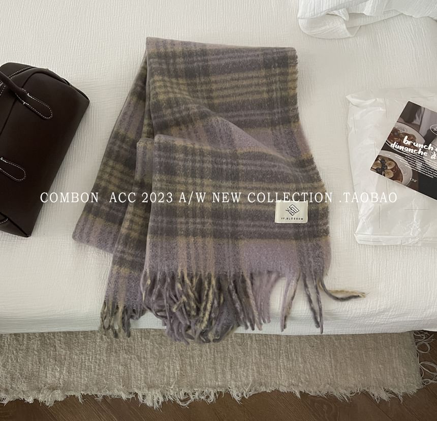 Combon - Geruite Fringe Sjaal