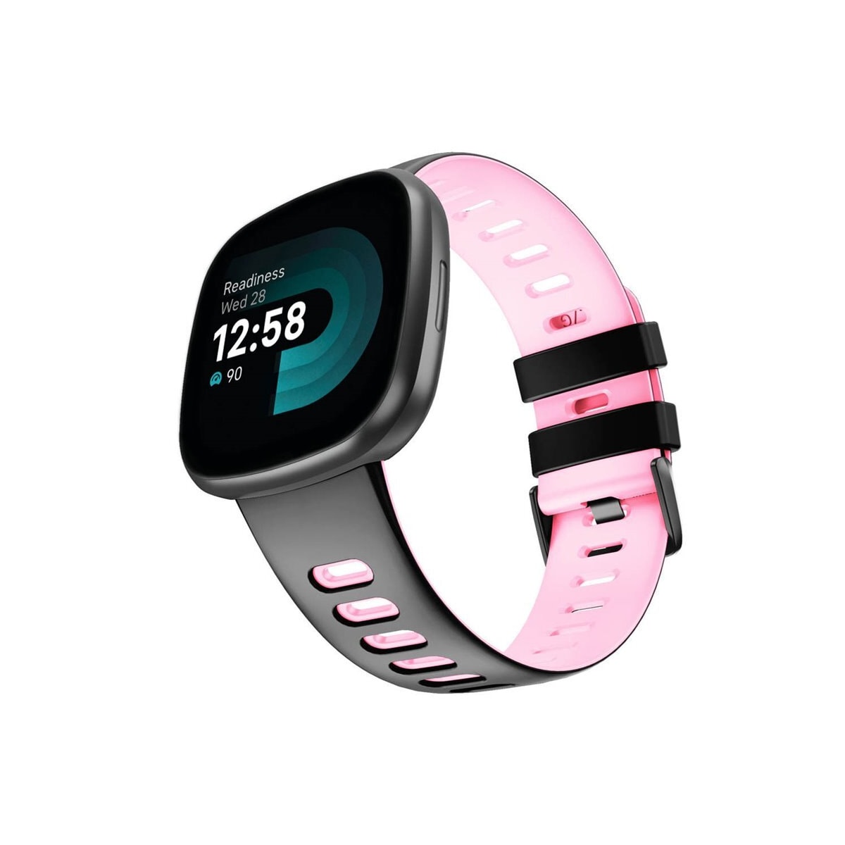 Twin Sport armbånd Fitbit Versa 4 - Svart/rosa