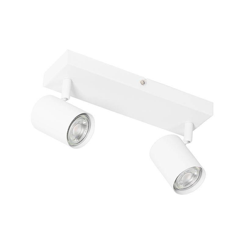 Moderne plafondlamp wit 2-lichts verstelbaar rechthoekig - Jeana
