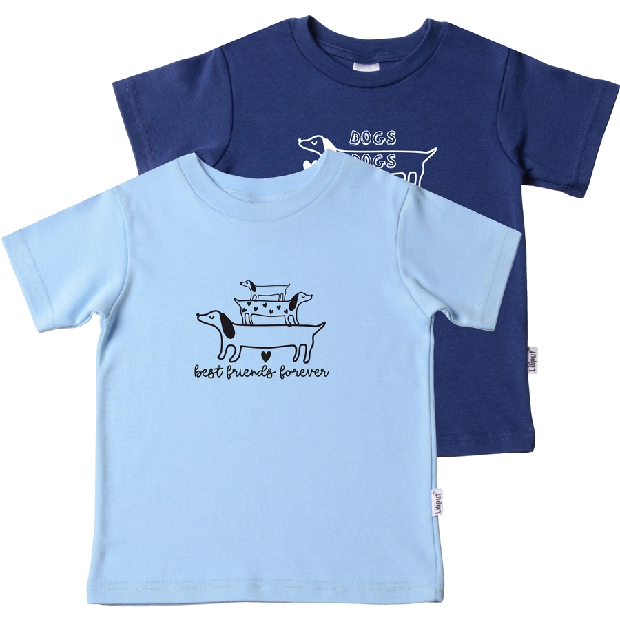 Liliput T-Shirt im 2er Pack Dackel hellblau-dunkelblau