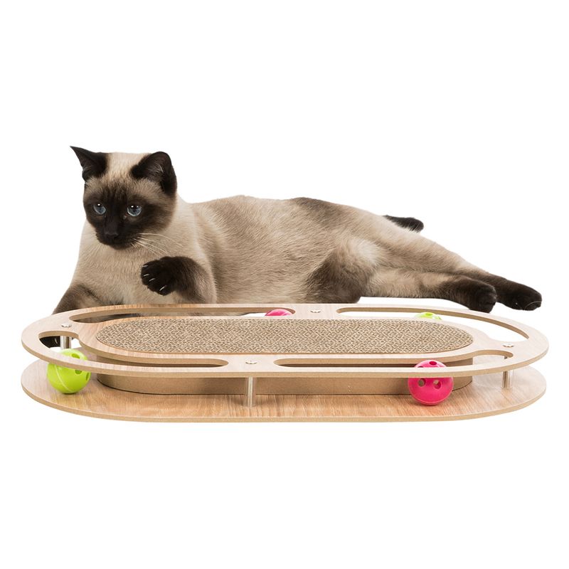 Plateau griffoir Trixie avec cadre en bois, oval