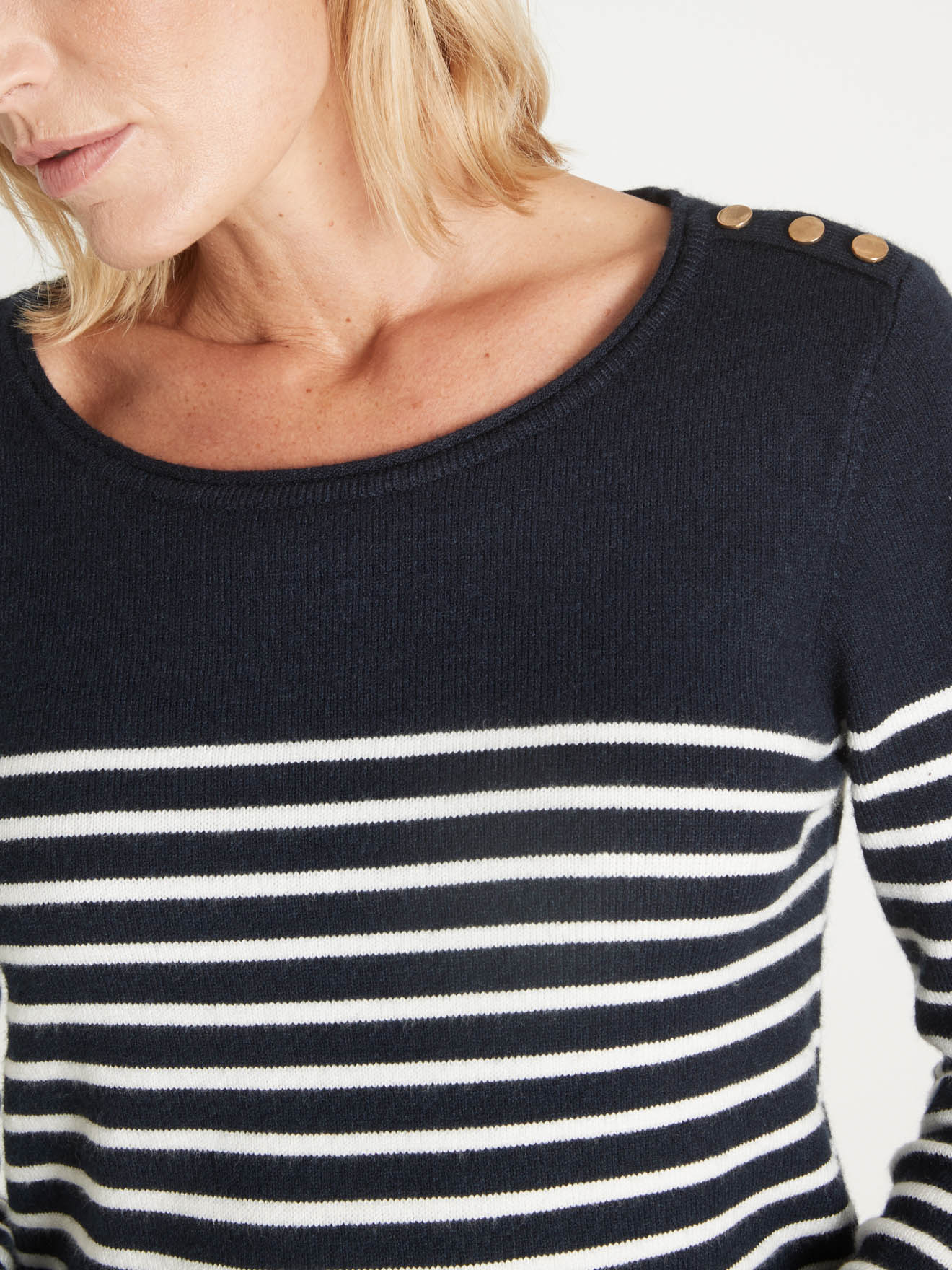 Pull marinière col rond