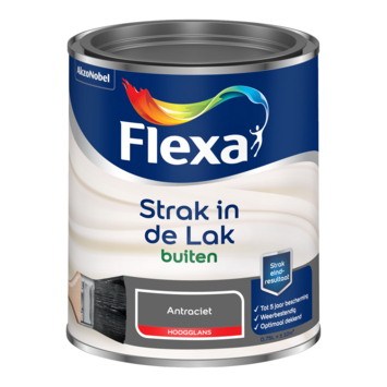 Flexa Strak in de Lak buitenlak hoogglans antraciet 750 ml