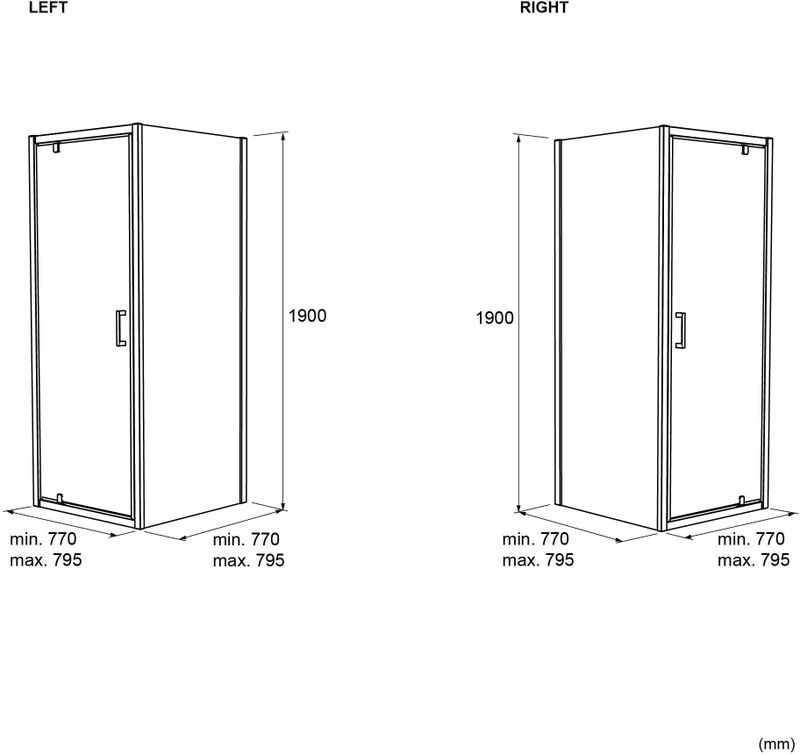 Luca Varess - Vidor - Douchecabine - Helder Glas - Mat Zwart Profiel - 80 x 80 cm