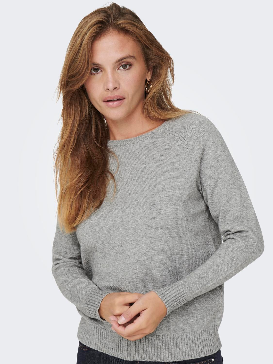 ONLLESLY Strickpullover Medium Grey Melange