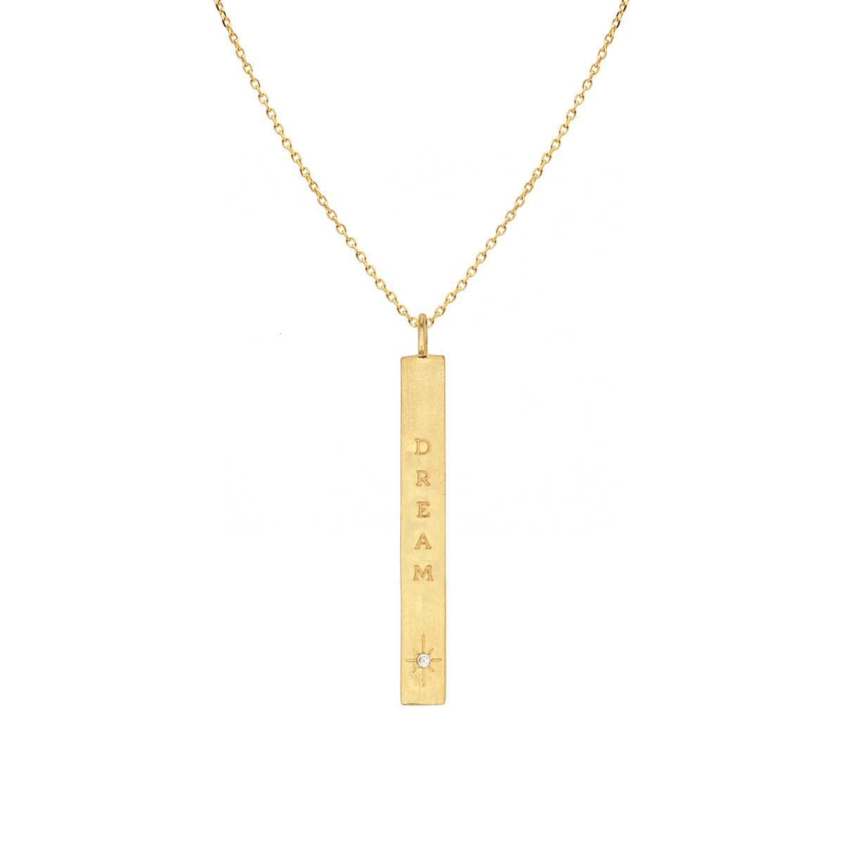 Collier message Dream doré à l'or fin 24K et zircon ORACLES