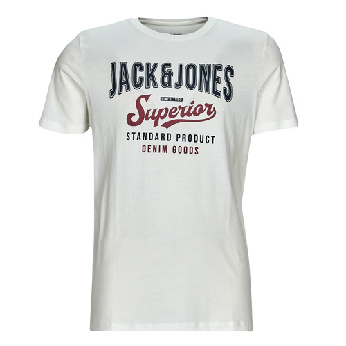 Jack & Jones - JJELOGO TEE SS O-NECK - Ecru