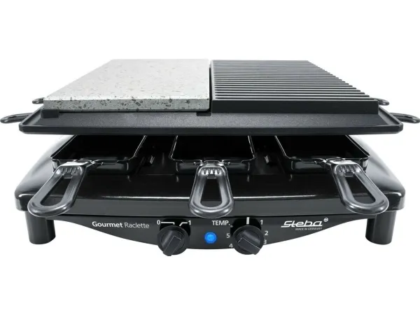 Steba RC 4 plus deluxe - Raclette/grill/varme sten - 1.5 kW - sort