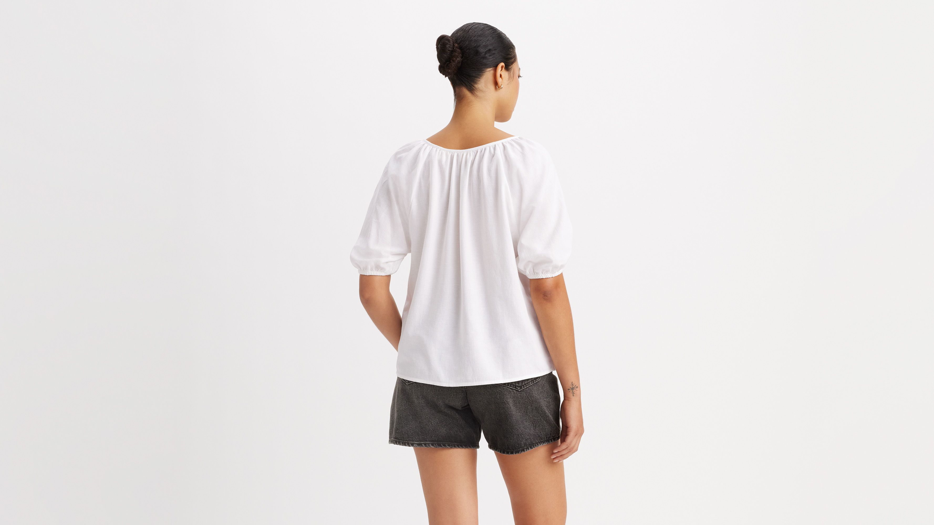 Blouse en lin Leanne - Bright White - Blanc