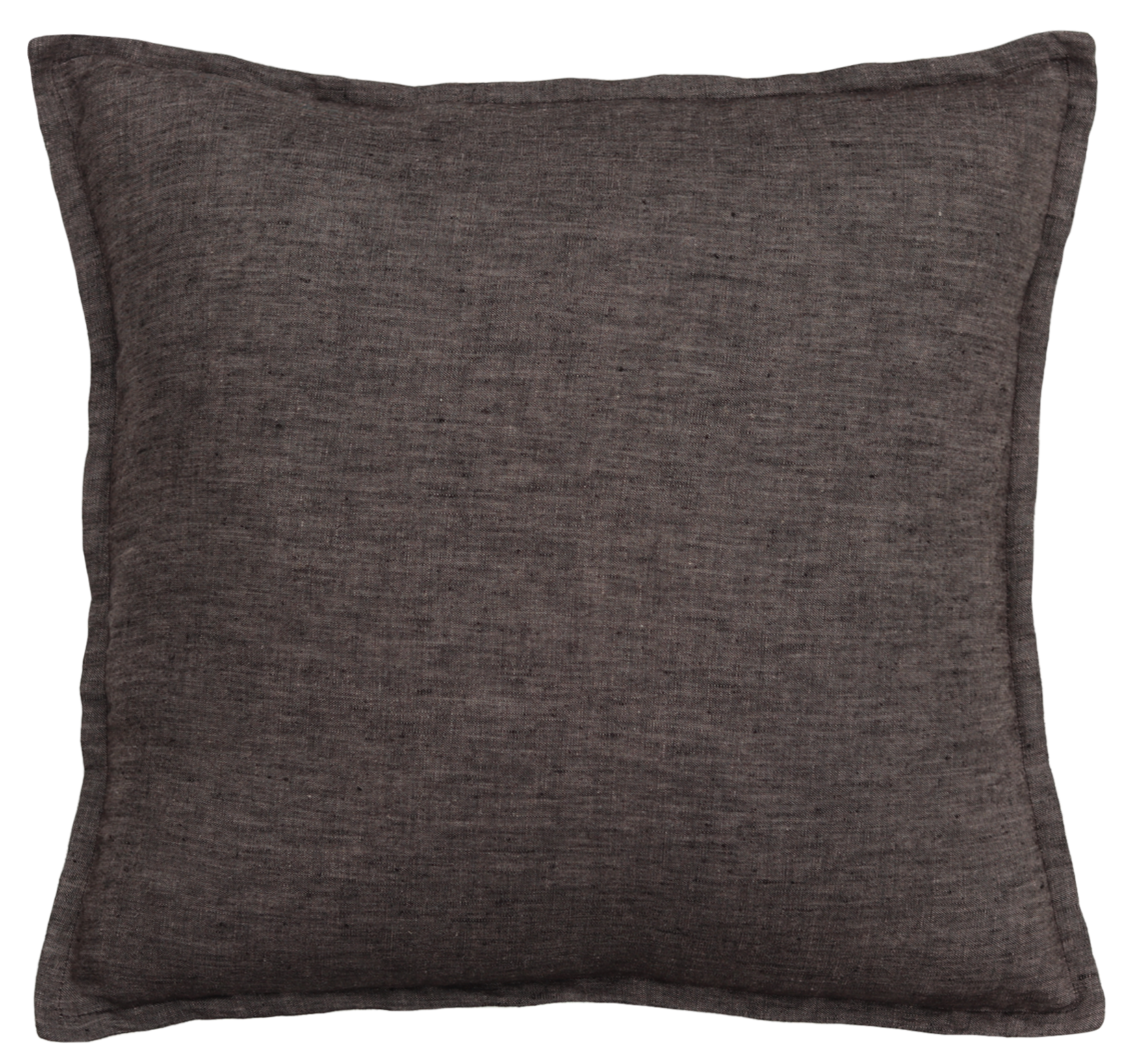 kussen soft linnen zw/bruin 48x48
