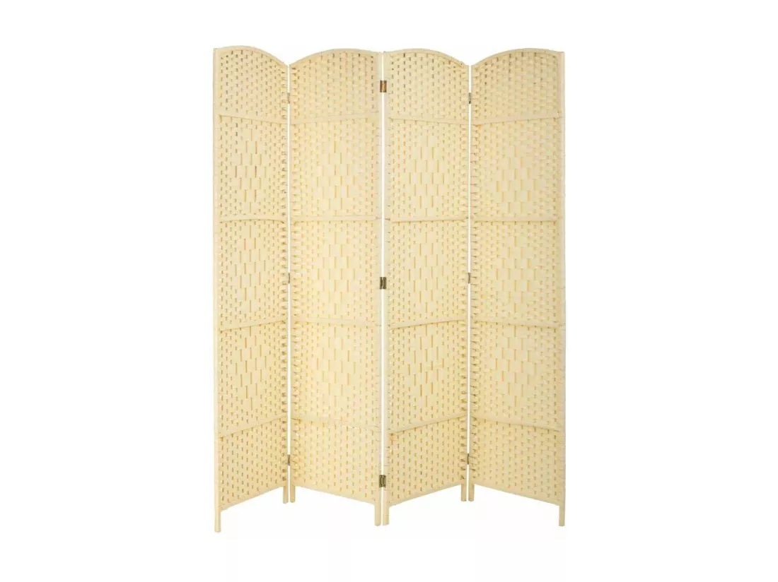 Paravent en osier 4 panneaux 50(x4)x3x180