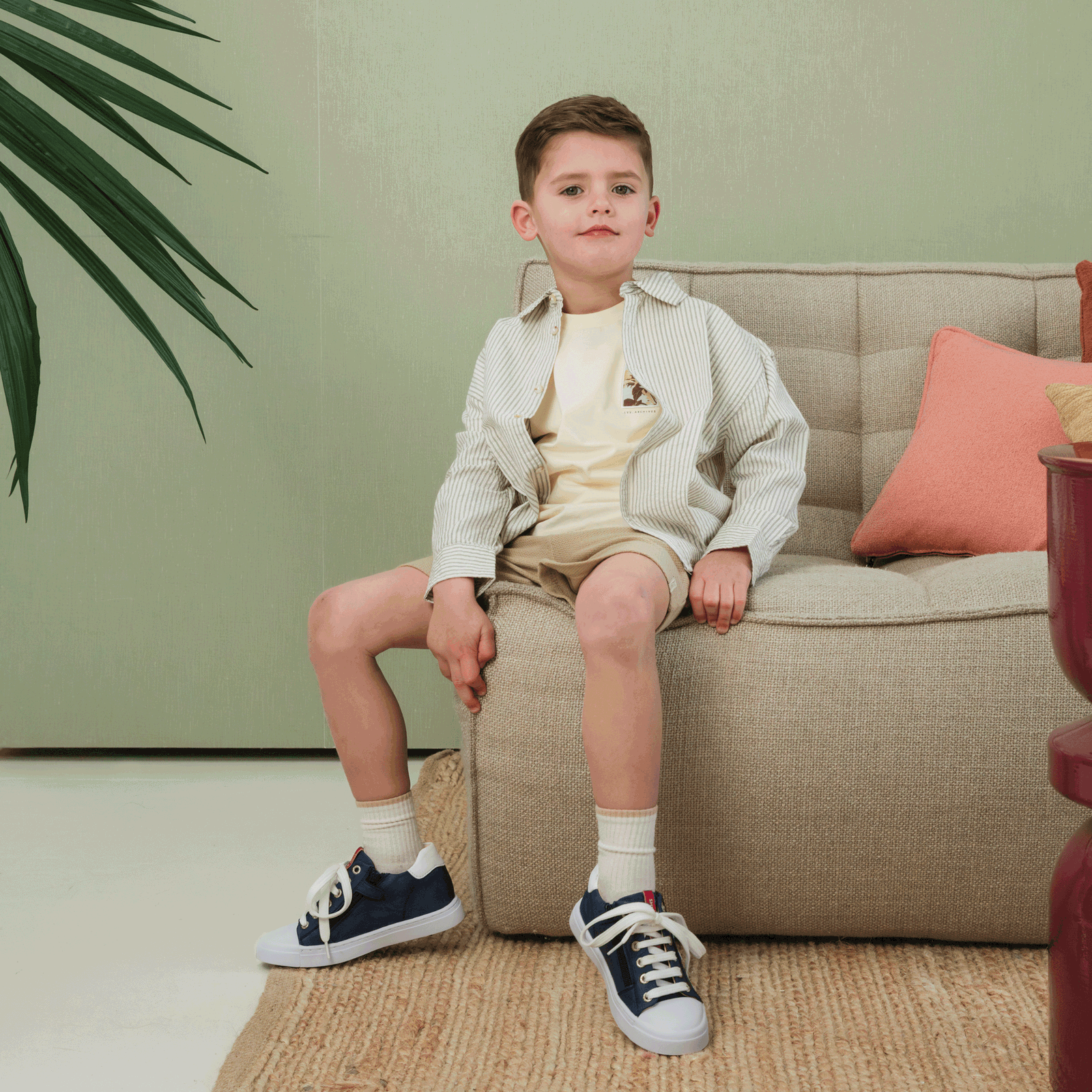 Shoesme donkerblauwe sneaker Leer, Microleer | Jongens schoenen