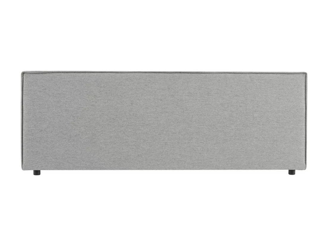 Tête de lit KLAO 160 rembourrée, En tissu polyester pour lit 160 cm, Sur pieds en plastique, Gris