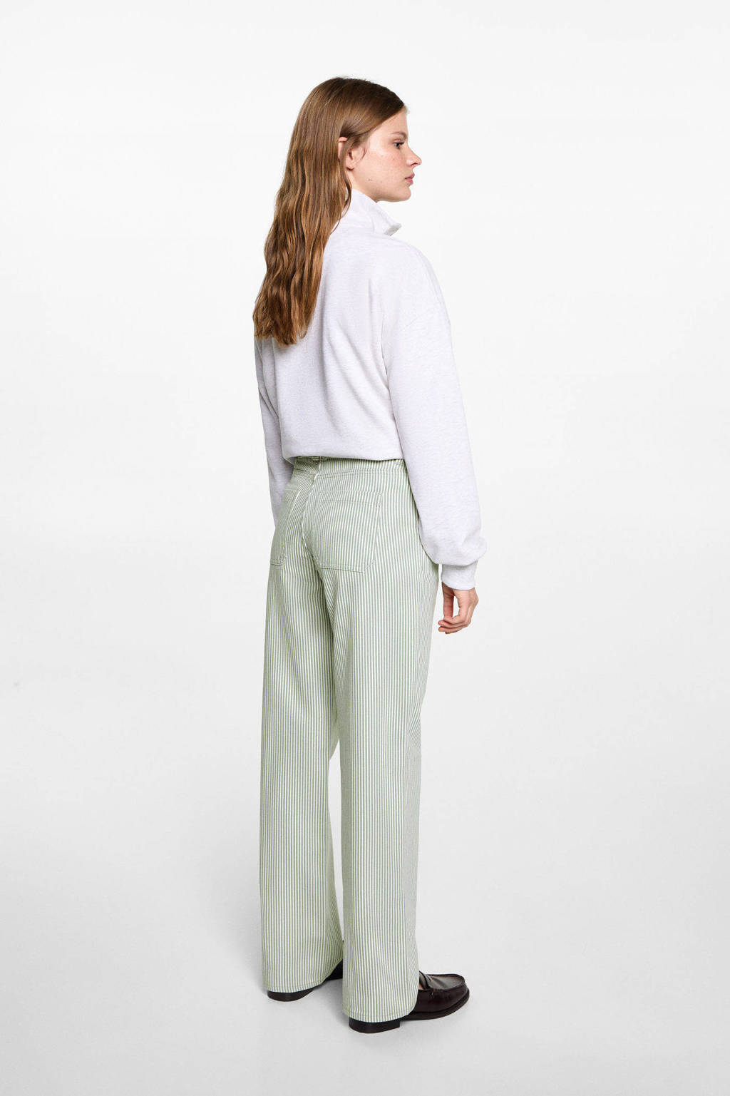 MANGO TEEN straight casual broek groen
