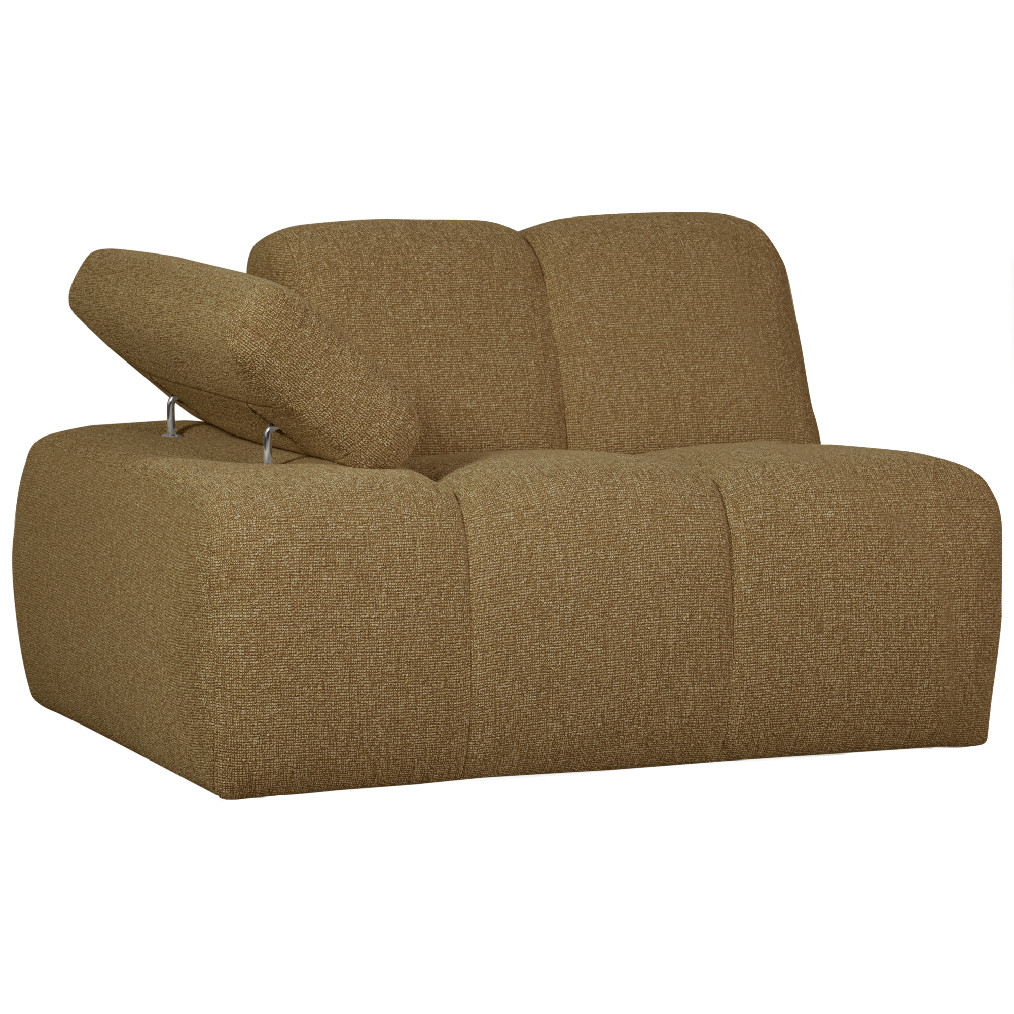 1-zits bankje Mojo Mojo 1-zits Bankje met Arm Links - Bouclé - Geel/Bruin Melange