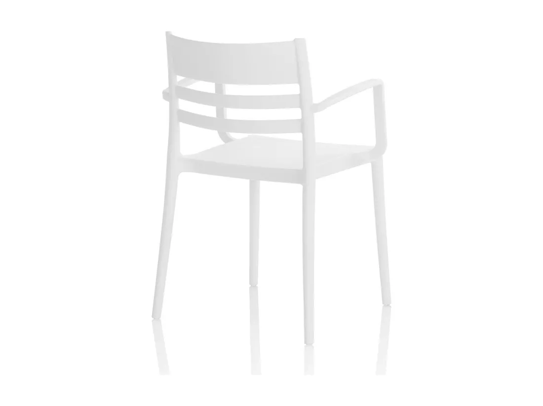 Set de 4 Chaises avec accoudoirs d’intérieur/extérieur SHYLA blanc