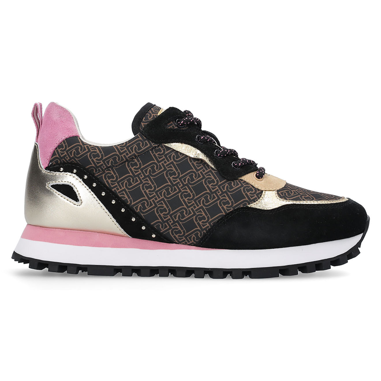 Liu-Jo Sneakers en Cuir Juliette noir/marron/rose