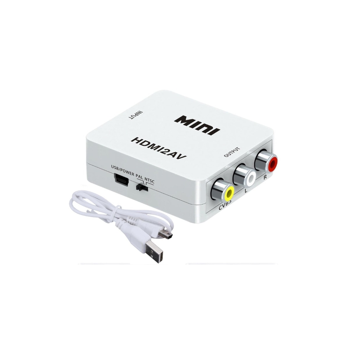 HDMI til AV / RCA signalomformer 1080p Hvit