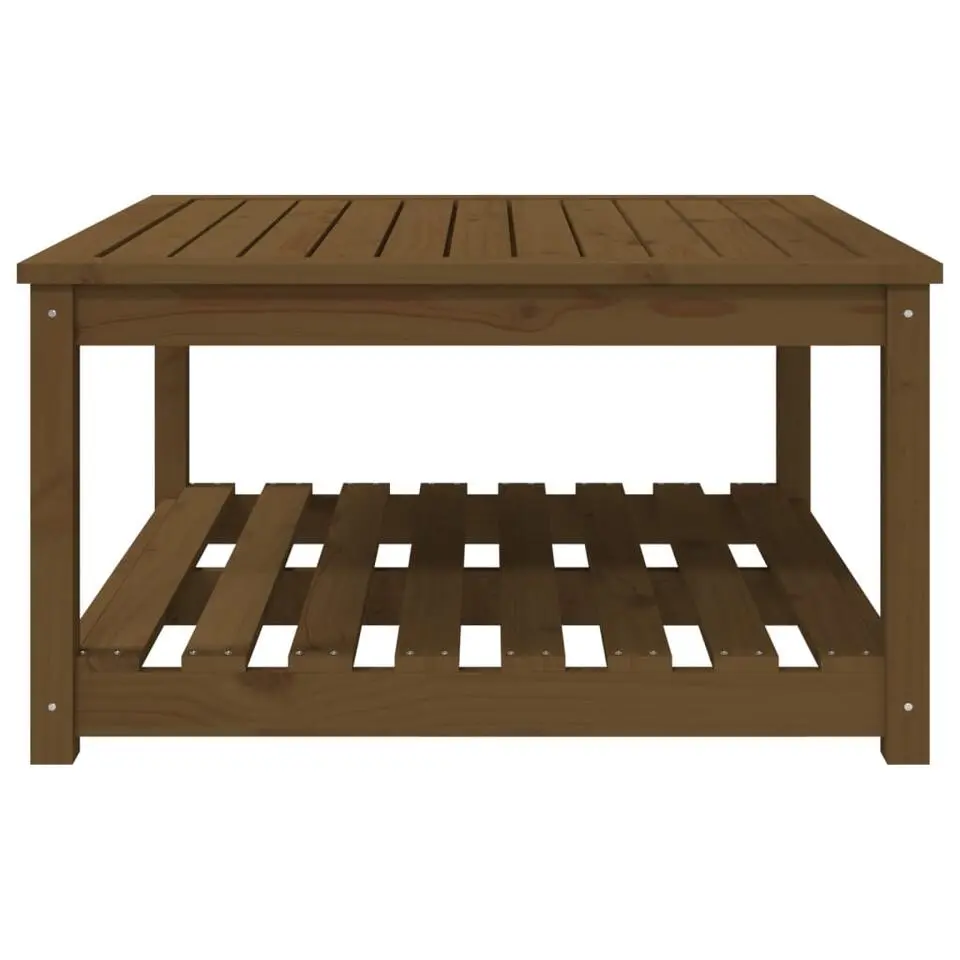 vidaXL - Tuintafel met opbergruimte - Honingbruin - Grenenhout - 82,5x82,5x45 cm