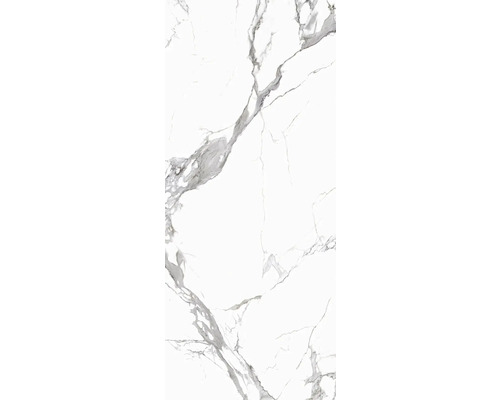 Porseleinen wand- en vloertegel Calacatta 279,7 x 119,7 x 0,6 cm wit gepolijst gerectificeerd