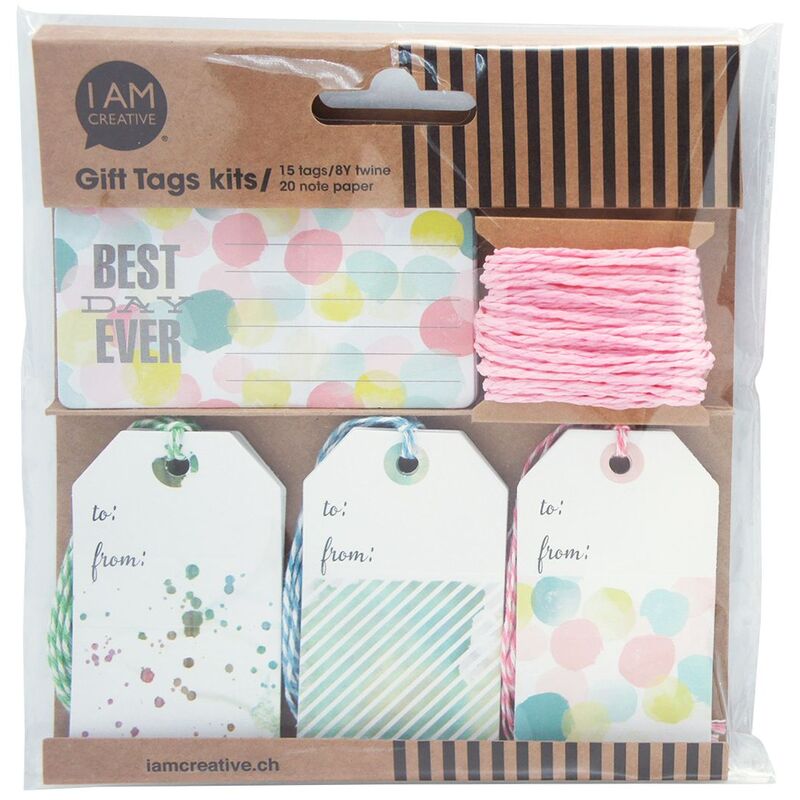 I AM CREATIVE Geschenkanhänger-Set, 36-teilig