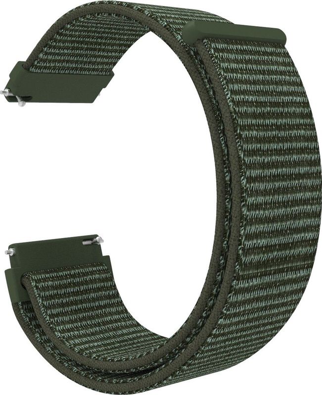 Nylon Horlogeband - Donkergroen - 18mm - Universeel