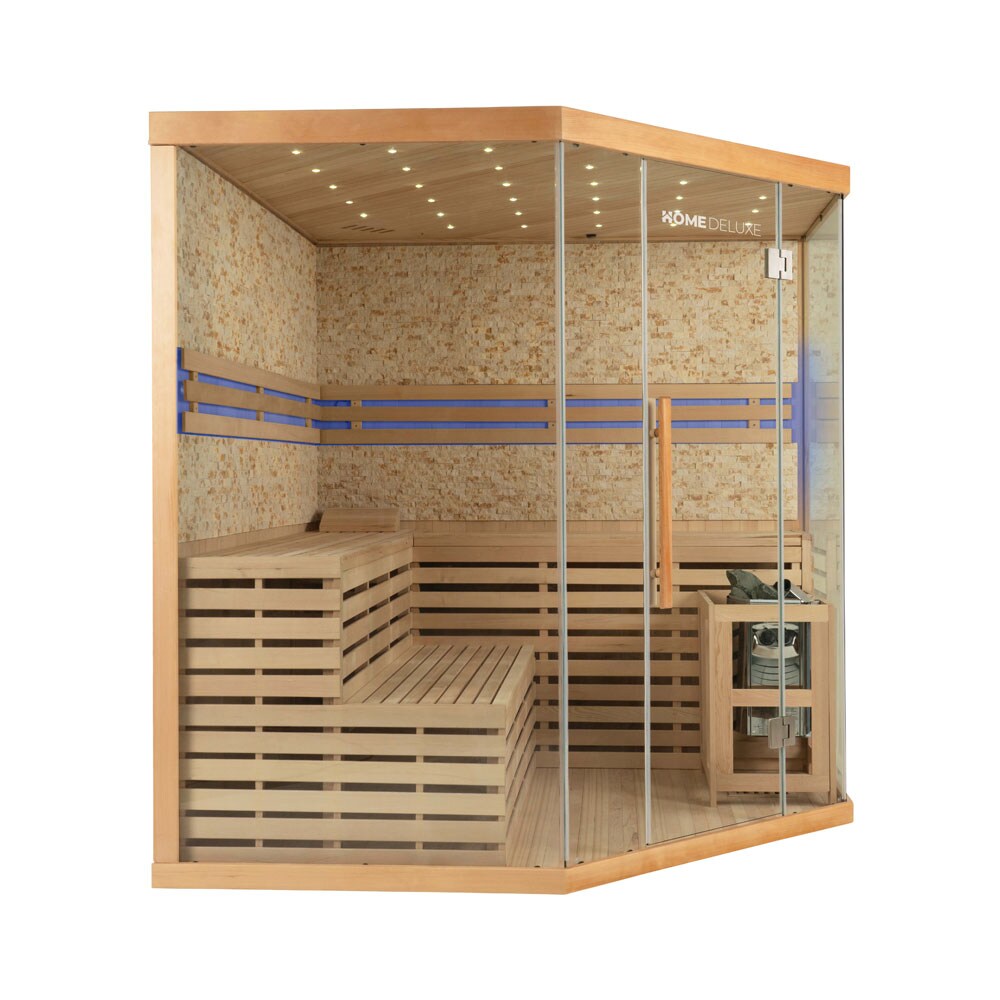 HOME DELUXE Traditionelle Sauna SKYLINE BIG - XL mit Kunststeinwand