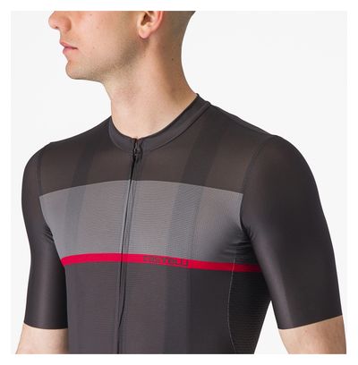 Maillot Manches Courtes Castelli Tradizione Gris/Rouge