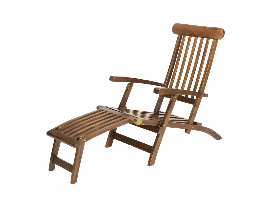 HANNA - Chaise longue de jardin en bois teck huilé