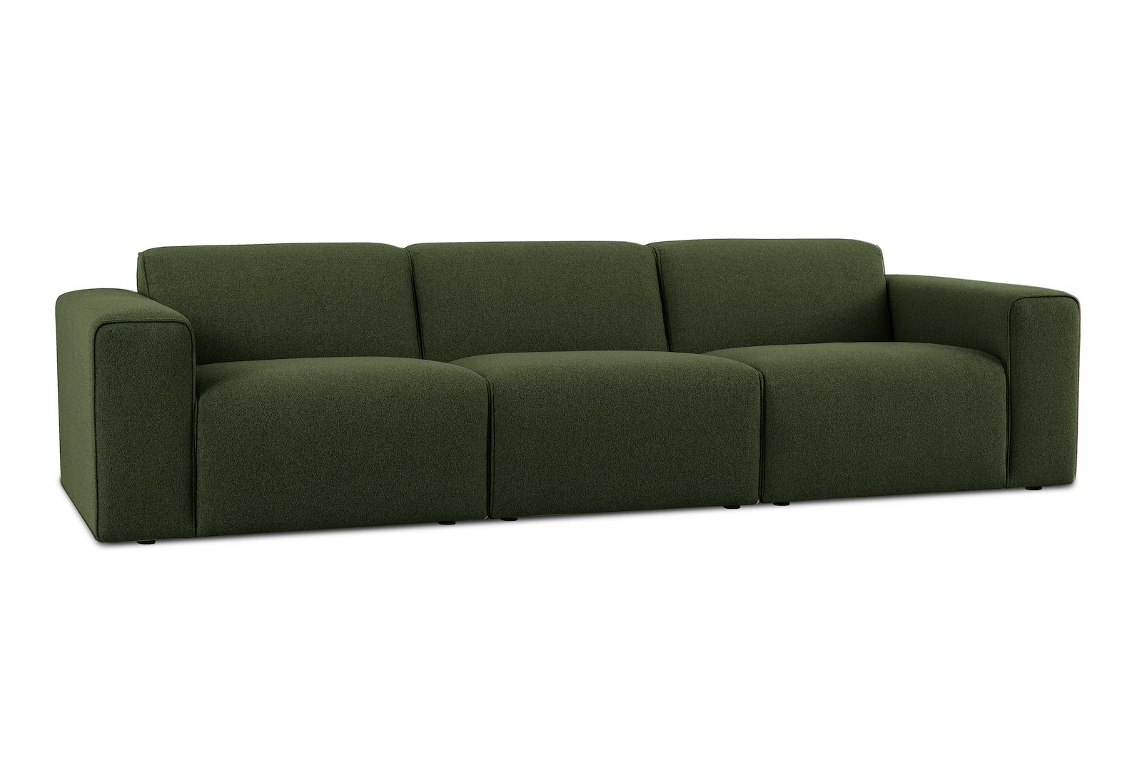 Styl 3-seter Tekstil Neve 17/2 Dark Green med sorte ben.