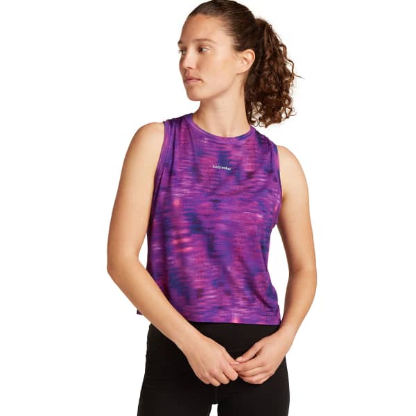 Débardeur running ICEBREAKER W MERINO 125 COOL-LITE SPEED TANK FUSION AOP PASSION/AOP