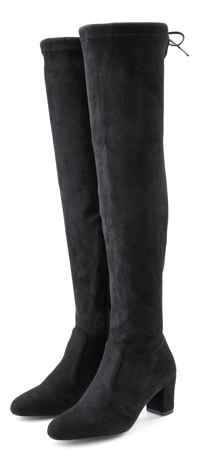 LASCANA Overkneestiefel  Slouchy Boots,Langschaft Stiefel,Schlupf-Boot, weiches Stretchmaterial
