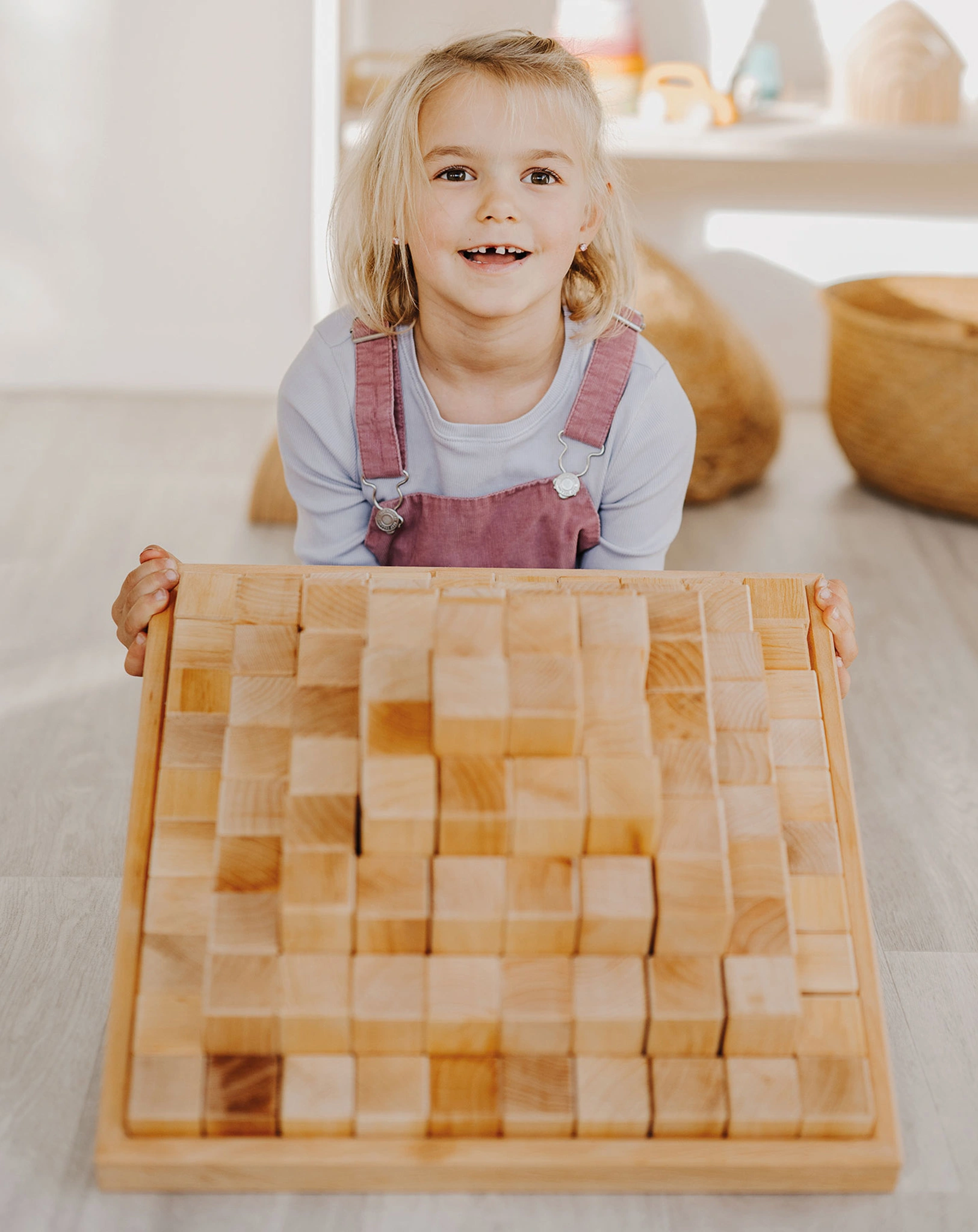 Holz-Stufenpyramide NATUR 100-teilig