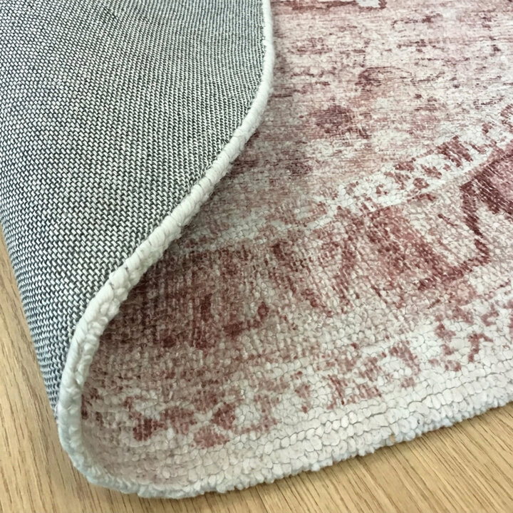 Rond vintage vloerkleed - Kyra Medaillon Roze | Duurzaam design