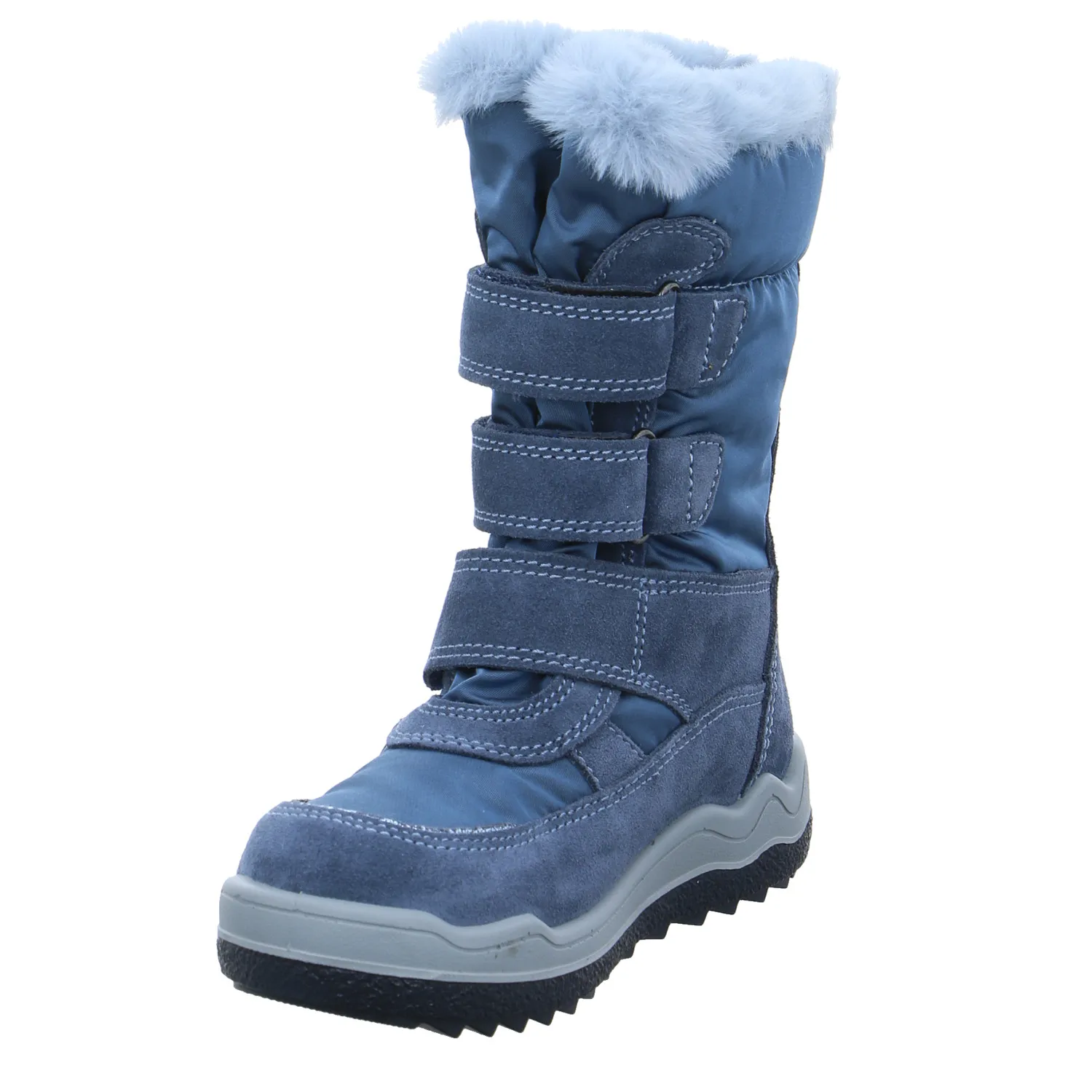 SCHUHENGEL Mädchen-Snowboot Membrane Blau Leder  Stiefel