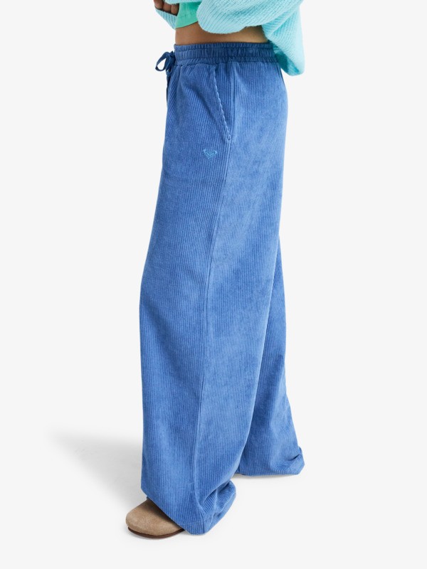 Lekeitio Knit Easy Wear/Coupe confortable - Pantalon en velours côtelé Bleu Femme