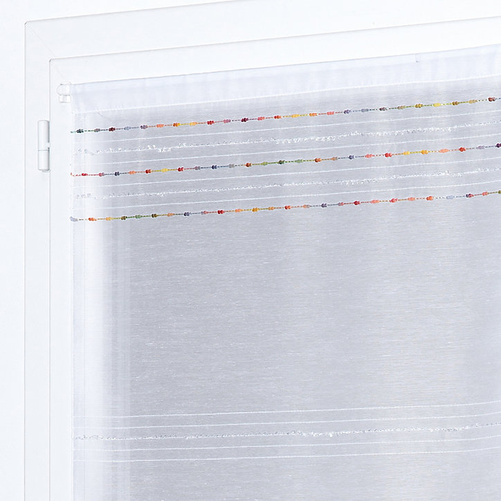 Vitrage Kili blanc à rayures doré l.80 x H.195 cm