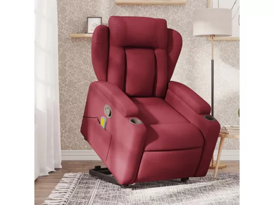 Fauteuil inclinable massant Rouge bordeaux Tissu