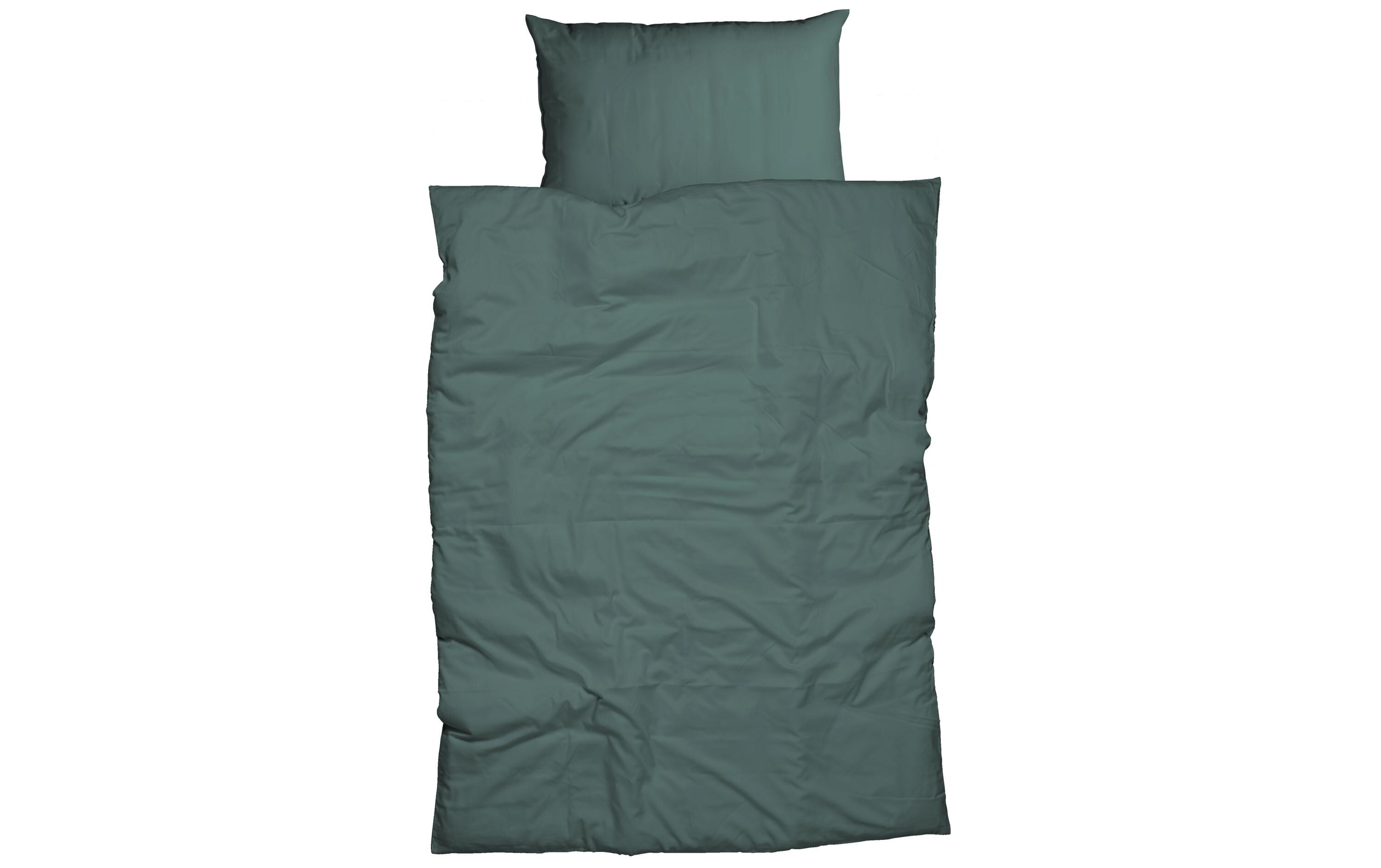 Duvetbezug Oni 160 x 210 cm, GreenBaumwoll-Bettwäsche in Satin-Optik