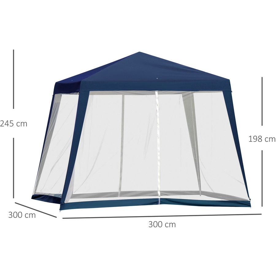 Outsunny Pavillon mit Moskitonetz blau