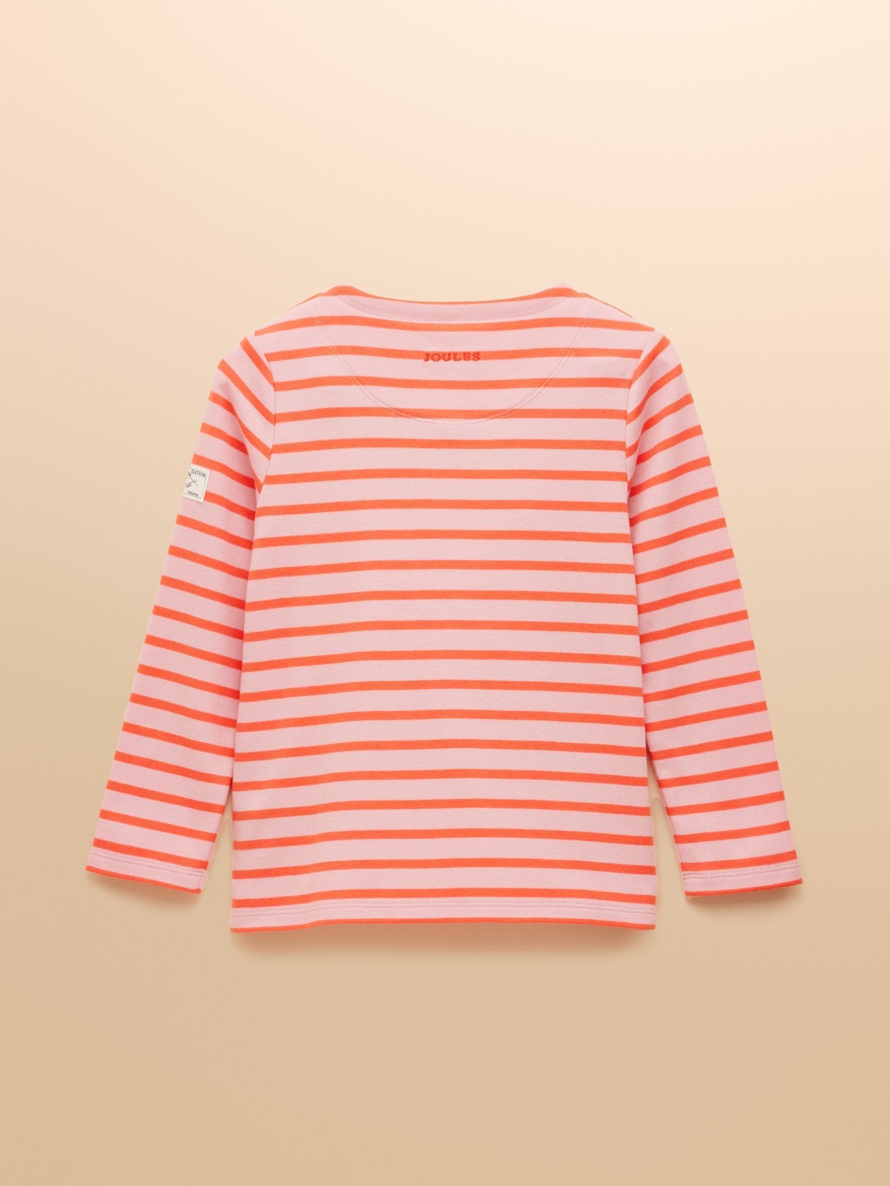 Roze en oranje strepen - Joules Girls' Harbour Long Sleeve Jersey Top
