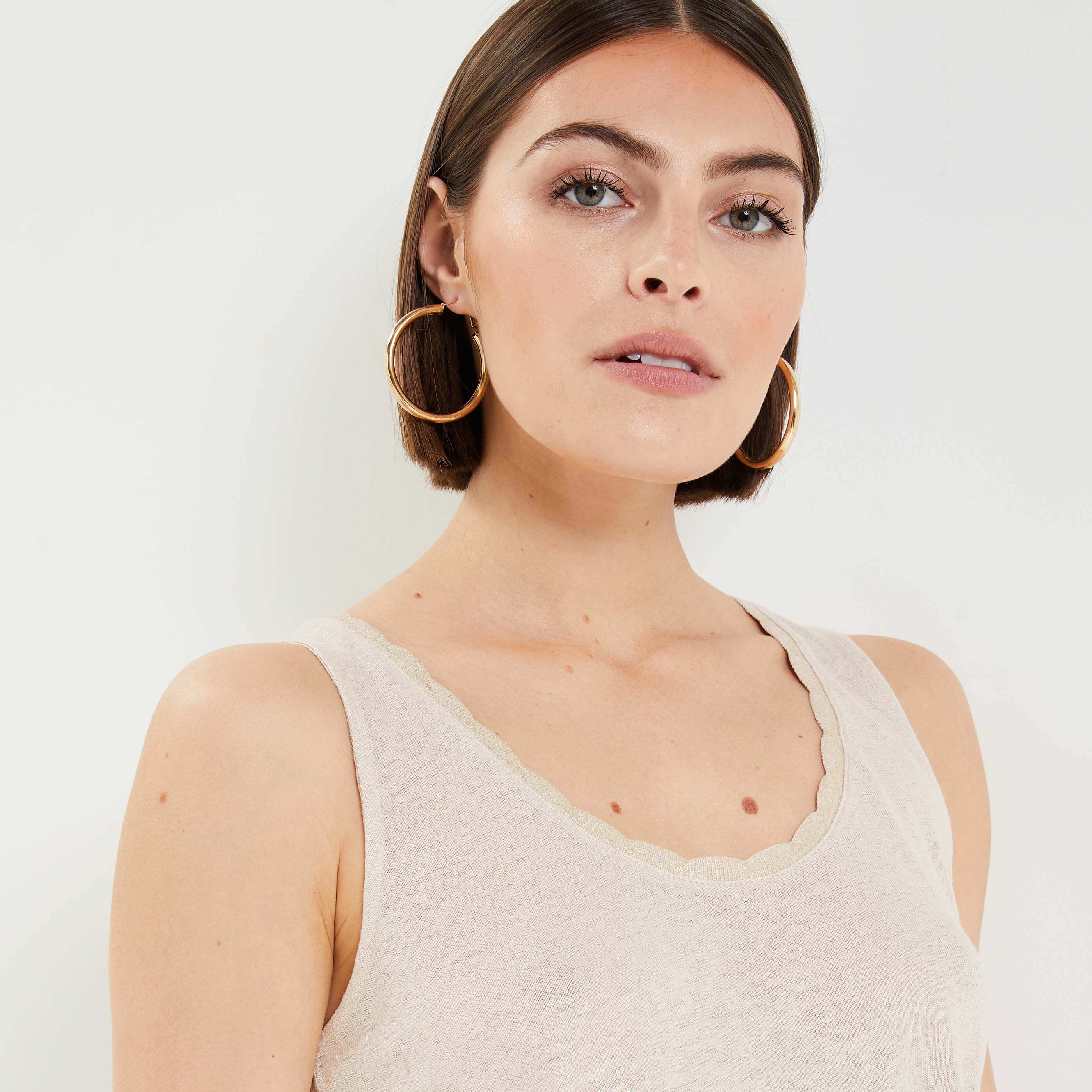 Débardeur en maille femme - BEIGE