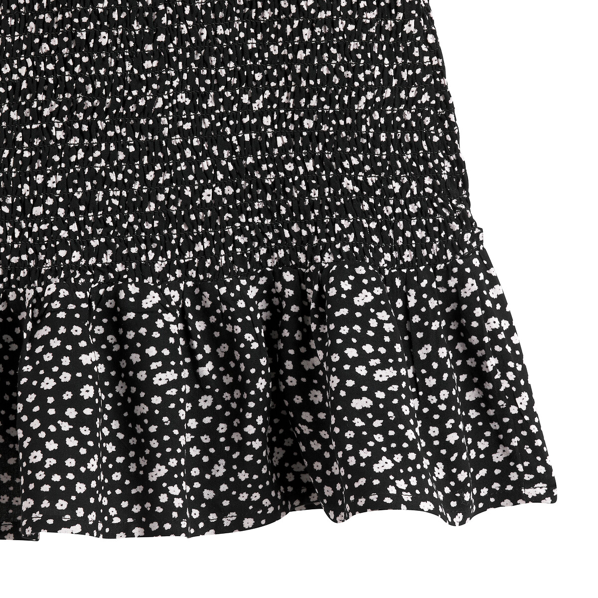 COLEÇÕES LA REDOUTE<br>Saia com estampa floral e babados pequenos